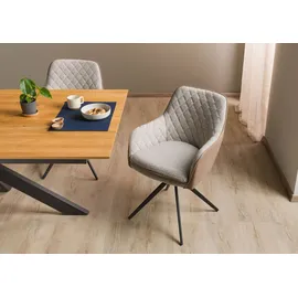 MASSIVMOEBEL24.DE Drehstuhl 55x60x86 hellbraun / grau HUGO #01