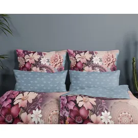 Muller Textil Asher Blumen/Schmetterling Blau 135 x 200 cm + 80 x 80 cm