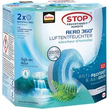 Pattex AERO 360° Frischer Wasserfall Tabs Nachfüllpack, reduzieren Feuchtigkeit und schlechte Gerüche, Nachfülltabs für Luftentfeuchter AERO 360°, 2er-Pack (2x450g)