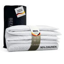 BEFA NATUR Daunendecke (2er Set) 155x220 cm Winter | 90% Gänsedaunen & 10% Federn | 1030g Füllgewicht | Allergiker geeignet (NOMITE) | Tierwohl (DOWNPASS) | Oeko-TEX Klasse 1 | Made in Germany