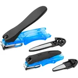 Zwilling Nagelknipser Set (2 Stück mit leicht gebogener Schneide und Integrierter Nagelfeile, Extra Scharf in 80 mm und 100 mm), Blau