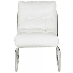 Lounge Stuhl LOFT Weißer Kunststoff Sessel mit Metallgestell  Retro Design Loungesessel mit Verbindungsclips  Modern Elegant  Kadima Design