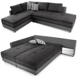 luma-home schönes für dein zuhause Ecksofa-Dauerschläfer, Anthrazit, Grau,