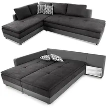 luma-home schönes für dein zuhause Ecksofa-Dauerschläfer, Anthrazit, Grau,