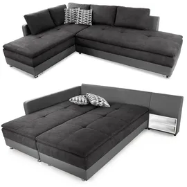 luma-home schönes für dein zuhause Ecksofa-Dauerschläfer, Anthrazit, Grau,