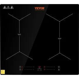 Vevor Induktionskochplatte Induktionskochfeld 6800 W, 4 Platten Induktionskochplatte Touchscreen 9 Heizstufen, Eingebauter Induktionsherd Kochfeld Automatischer Abschaltung &