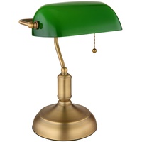Globo Schreibtischleuchte Tischlampe Glas grün Leseleuchte, Schirm schwenkbar, Zugschalter,