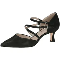 CAPRICE Pumps aus Leder Spitz, Schwarz (Black Metallic), 37.5