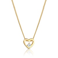 Elli DIAMORE Halskette Damen Herz Liebe Diamant (0.03 ct.) 585 Gelbgold