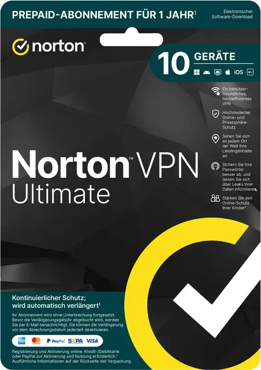 Norton VPN ULTIMATE 10 Geräte 1 Jahr