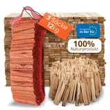 Aleko Parkett Premium Brennholz in verschiedenen Größen - Anzünder aus Eichenholz, Bio Kaminanzünder, für Grill, Kamin, Ofen - perfekter Grillanzünder, getrocknetes und unbehandeltes Anmachholz (12KG)