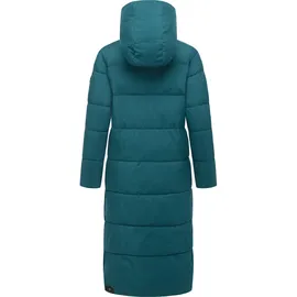 Ragwear Damen Wintermantel warmer wasserdichter und atmungsaktiver Steppmantel extralang mit Kapuze Patrise YOUMODO Pine Green25 Gr. S - S