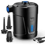 Bunthaus Elektrische Luftpumpe, 5200 Mah Wiederaufladbarer Akku, Luftmatratzen-inflator Mit 3 Luftdüsen, Schneller Inflator Für Schlauchboot/luftmatratze
