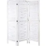 Mendler Paravent HWC-G30, Trennwand Sichtschutz Raumteiler, Shabby-Look 170x120cm ~ weiß