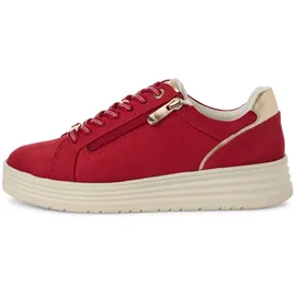 Marco Tozzi Plateau Sneaker Damen Rot/Cherry Comb 37