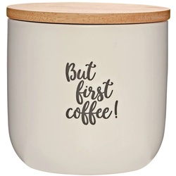 Cilio Vorratsdose Vorratsdose matt 0,6 Liter Coffee Culture, Keramik, (Stück, 1-tlg), Lebensmittelaufbewahrung Kaffeedose weiß