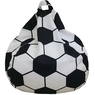 Highdi Kinder Plüschtasche mit Bohnen, Sitzsack für Erwachsene, Jugendliche, Aufbewahrung von Spielzeug, Aufbewahrung, Sitzsack, faltbar, tragbar, für Sessel, Dekoration, (100x120 cm, Fußball)
