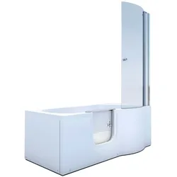 AcquaVapore Seniorendusche und Badewanne mit Tür S12D-L-ALL Dusche 170x85cm MIT 2K Scheiben Versiegelung