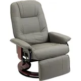 Homcom Relaxsessel Drehbar Fernsehsessel mit Liegefunktion, Fußstütze, Liegesessel mit Armlehne, Holzbeine für Wohnzimmer, Schlafzimmer,