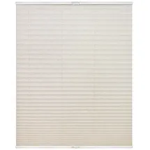 Lichtblick Plissee Klemmfix, ohne Bohren, verspannt, lichtdurchlässig, Blickdicht, Uni, mit eleganter Crushed Optik 60 cm x 130 cm (B x L), Natur