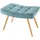 Riess-Ambiente Hocker SCANDINAVIA - modern blau Strukturstoff Massivholz-Beine Fußhocker