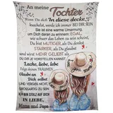 ldfhoin Personalisierte Kuscheldecke An unsere Tochter von Eltern, Deutsche Nachricht Mutter Tochter Briefdecke Super Weiche Geschenke für Mädchen Decke 150x200cm