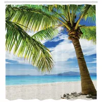 ABAKUHAUS Duschvorhang Sandy Beach Sunny 175 x 180 cm