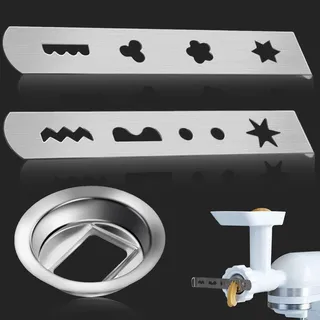 Kitchen aid Spritzgebäckvorsatz,2 Spritzgebäckform,1 Spritzgebäckaufsatz,Fleischwolf Mit Spritzgebäckvorsatz,für Mum4/Mum5 Fleischwolf Zubehör,Weihnachten Gebäck Accessoires