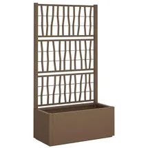vidaXL Gartenpflanzer mit Gitter 80 x 36 x 140 cm Braun