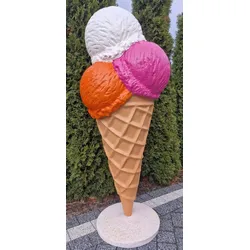 Casa Padrino Luxus Deko Eis im Hörnchen Mehrfarbig H. 185 cm - Großes Deko Eis - Wetterbeständiges XXL Deko Eis - Restaurant Dekoration - Gastronomie Dekoration - Eisdielen Dekoration