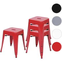 Mendler Hocker HWC-A73 Metall 39 x 46 x 39 cm Rot