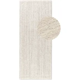 HANSE HOME Teppich Jaipur Juteteppich, als Läufer und in Rund, rechteckig, Höhe: 10 mm, 100% Naturfaser, Wohnzimmer, Esszimmer, Schlafzimmer, GRS weiß rechteckig | 80 cm x 200 cm x 10 mm