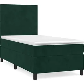 vidaXL Boxspringbett 100 x 200 cm Dunkelgrün