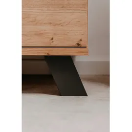 Deine Tante Emma Highboard Harmony / Anthrazit, Eiche Artisan Metall, 4 Fächer, 1 Schubladen, 80x156x40 cm B: 80 H: 156 T: 40.0