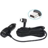 Aukson G66C Mini USB Auto Ladegerät abgewinkelt nach rechts mit 3,5m Kabel für Navigationsgeräte – KFZ Ladegerät Adapter mit USB+ 5pin