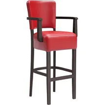 GGM Möbel 2er-Set Bistro Barhocker 79 cm Leder/Rot