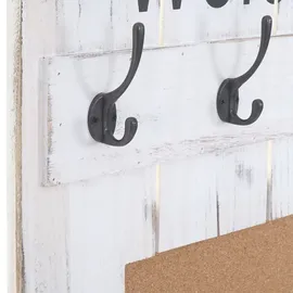 Mendler Garderobenpaneel HWC-C89 91 x 60 cm Weiß