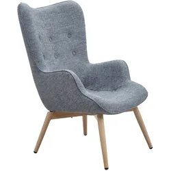 SalesFever Sessel grau Webstoff - Eichefarben