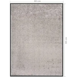 vidaXL Fussmatte 60 x 80 cm Grau