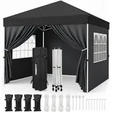 onbest Faltpavillon 3 x 3 m inkl. 4 Seitenteile Schwarz