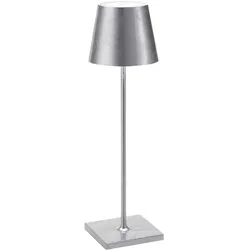 Zafferano Poldina Pro Silver Leaf LED-Tischleuchte, wiederaufladbar und dimmbar mit einer Akkulaufzeit von bis zu 12 Stunden