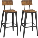 VASAGLE 2er Set Barhocker, mit Rückenlehne,