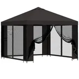 vidaXL Garten Pavillon 3 x 3 m inkl. 4 Seitenteile Anthrazit