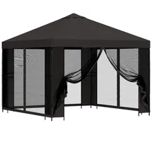 vidaXL Garten Pavillon 3 x 3 m inkl. 4 Seitenteile Anthrazit