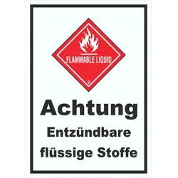 HB-Druck Schild Entzündbare flüssige Stoffe Flammable Liquid A6 (105x148mm)