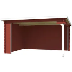 Gartenhaus LASITA MAJA "Unterstand Columbus", rot (schwedenrot), ohne Dacheindeckung, Holzwerkstoff, Gartenhäuser, Unterstand / Lounge 34mm, Fundamentmass 4250x3000, Schwedenrot