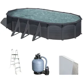 Gre Stahlwandpool Kea oval 730 x 375 x 120 cm inkl. Sandfilteranlage