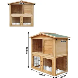 LIONTO Kleintierstall 98 x 54 x 100 cm braun
