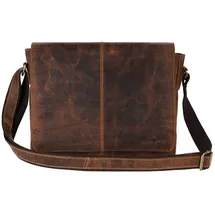 GREENBURRY Vintage Messenger Umhängetasche Leder 33 cm brown
