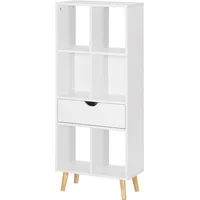 EUGAD Bücherregal 50 x 24 x 121 cm Weiß